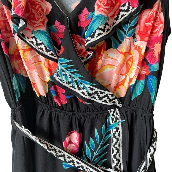 Flying Tomato Floral Ruffle Asymmetrical Maxi Dress Size M - Picture 6 of 9